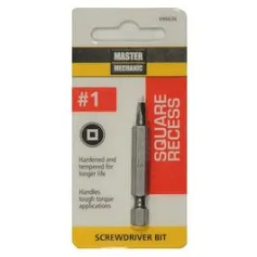 #1 Square Recessed Screwdriver Bit, 2-In.