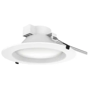 10 Inch Commercial LED Downlight, 30 Watts, 3500 Lumens, Selectable 2700K to 5000K, Baffle Trim, 120-277V