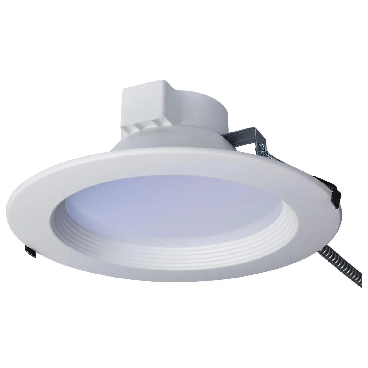 10 Inch Commercial LED Downlight, 30 Watts, 3500 Lumens, Selectable 2700K to 5000K, Baffle Trim, 120-277V