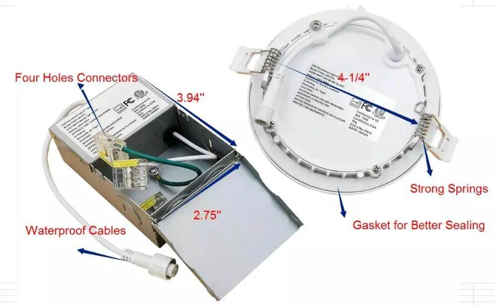 (10 Pack SALE) 4 Inch Gimbal/Angle-Adjustable 20°  9w 3 CCT (3000K, 4000K, 5000K) Switchable- Dimmable - 4" - 10 Year Warranty - Shipping Included