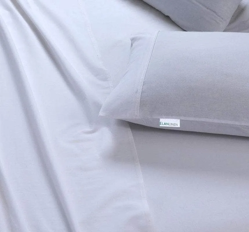 100% Egyptian Cotton Vintage Washed 500Tc White Queen Bed Sheets Set