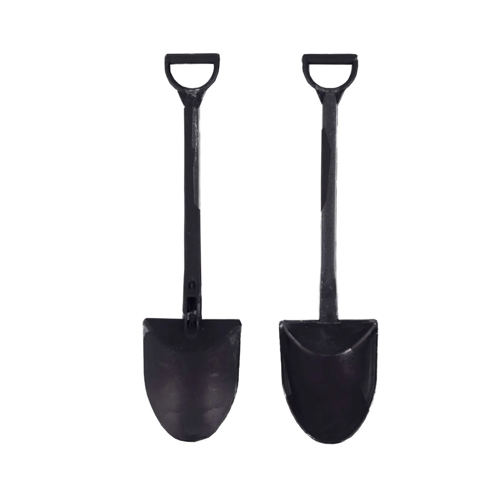 100 Pack Black Mini Shovel Plastic Ice Cream Spoons, 4.5" Disposable Dessert Spoons