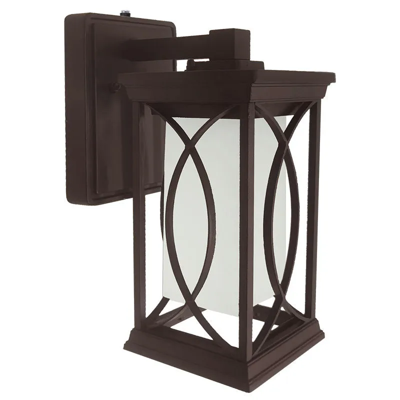 10" LED Outdoor Wall Lantern, 500LM, Oil Rubbed Bronze Finish, 12W, CCT Selectable, 120V, Photocell Included