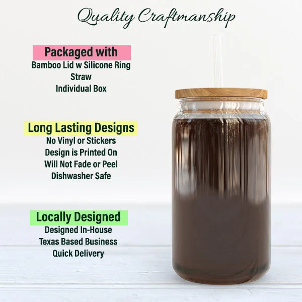 1st Mothers Day Iced Coffee Cup - 16oz Glass Can for Coffee, Smoothies, Sodas & More - Mothers Day Gift for New Moms