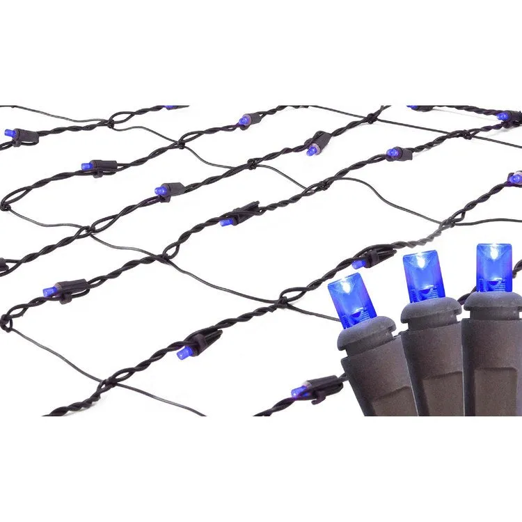 2' x 8' Blue LED Net-Style Tree Trunk-Wrap Christmas Lights with Brown Wire