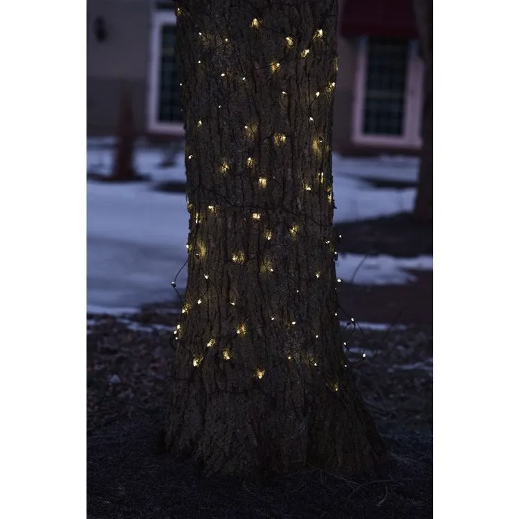 2' x 8' Clear Mini Net-Style Tree Trunk-Wrap Christmas Lights with Brown Wire