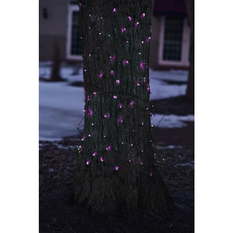 2' x 8' Purple LED Net-Style Tree Trunk-Wrap Christmas Lights with Brown Wire