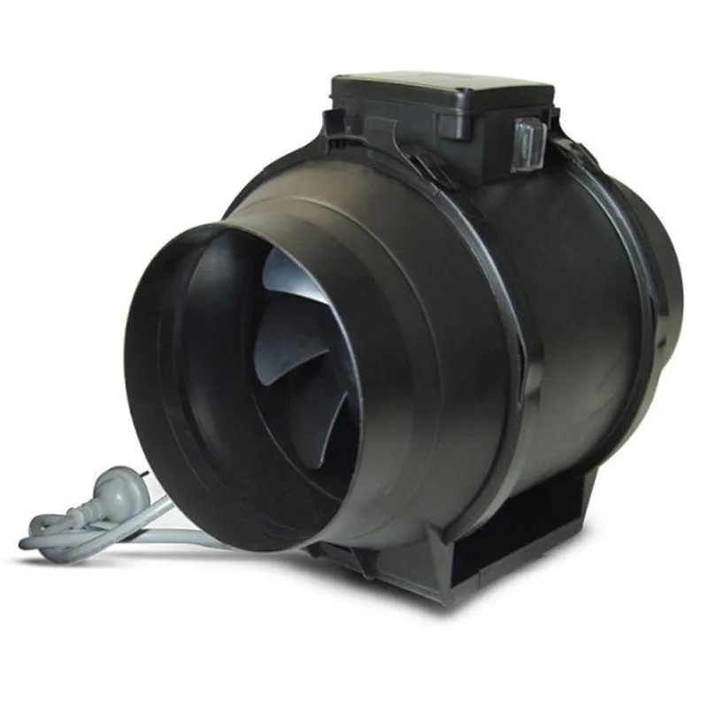 245-1008m³/h ProVent in-Line Duct Mounted Exhaust Fan Black in 100mm/125mm/150mm/200mm