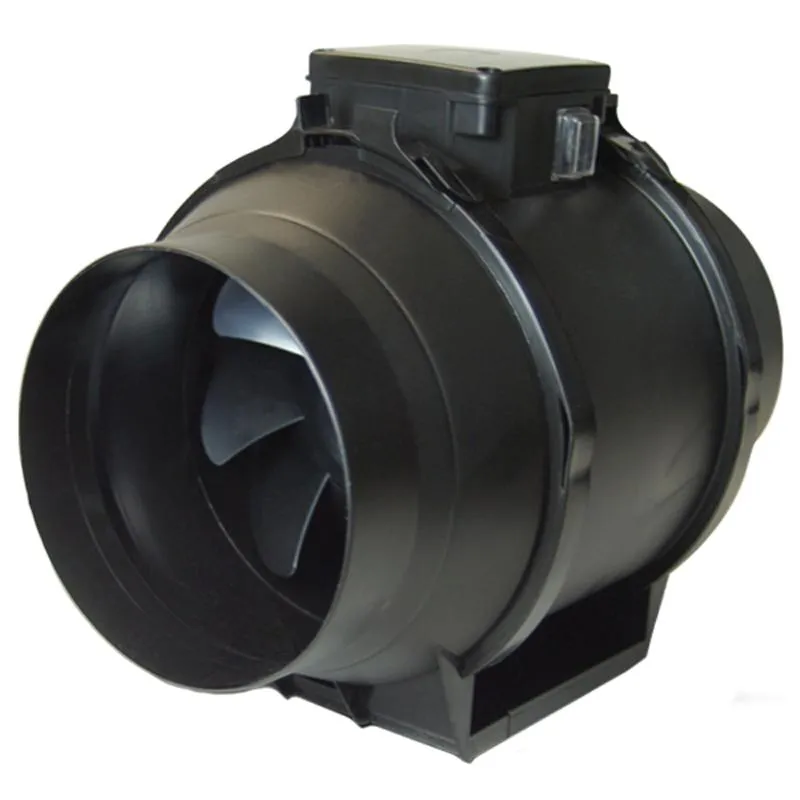 245-1008m³/h ProVent in-Line Duct Mounted Exhaust Fan Black in 100mm/125mm/150mm/200mm