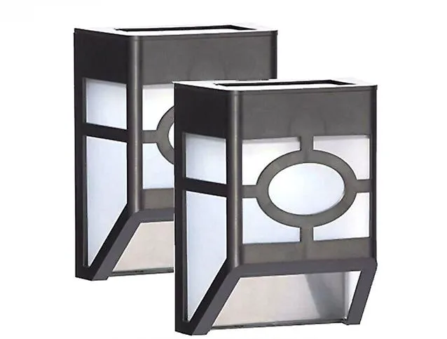 2pcs white light Solar outdoor rainproof wall light, LED balcony pane light AZ14882