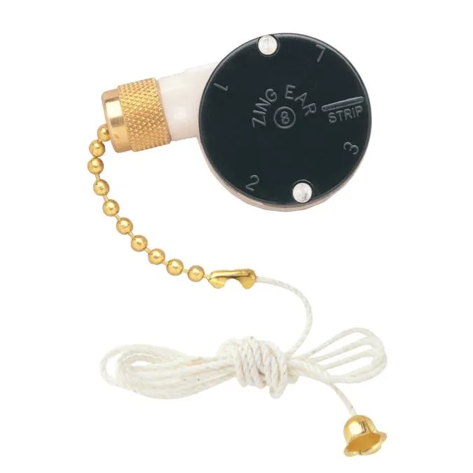 3-Speed Fan Switch with Polished Brass Finish Pull Chain