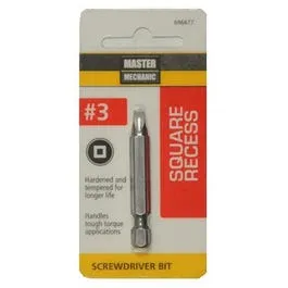 #3 Square Recessed Screwdriver Bit, 2-In.