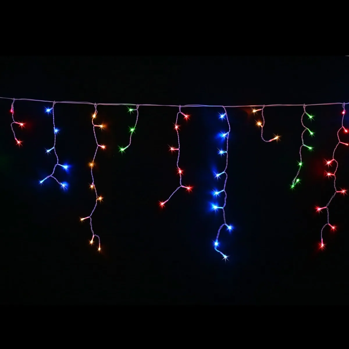 300 Super Bright Extra Long LED Icicle String Lights 17.5m -  Multi Colour