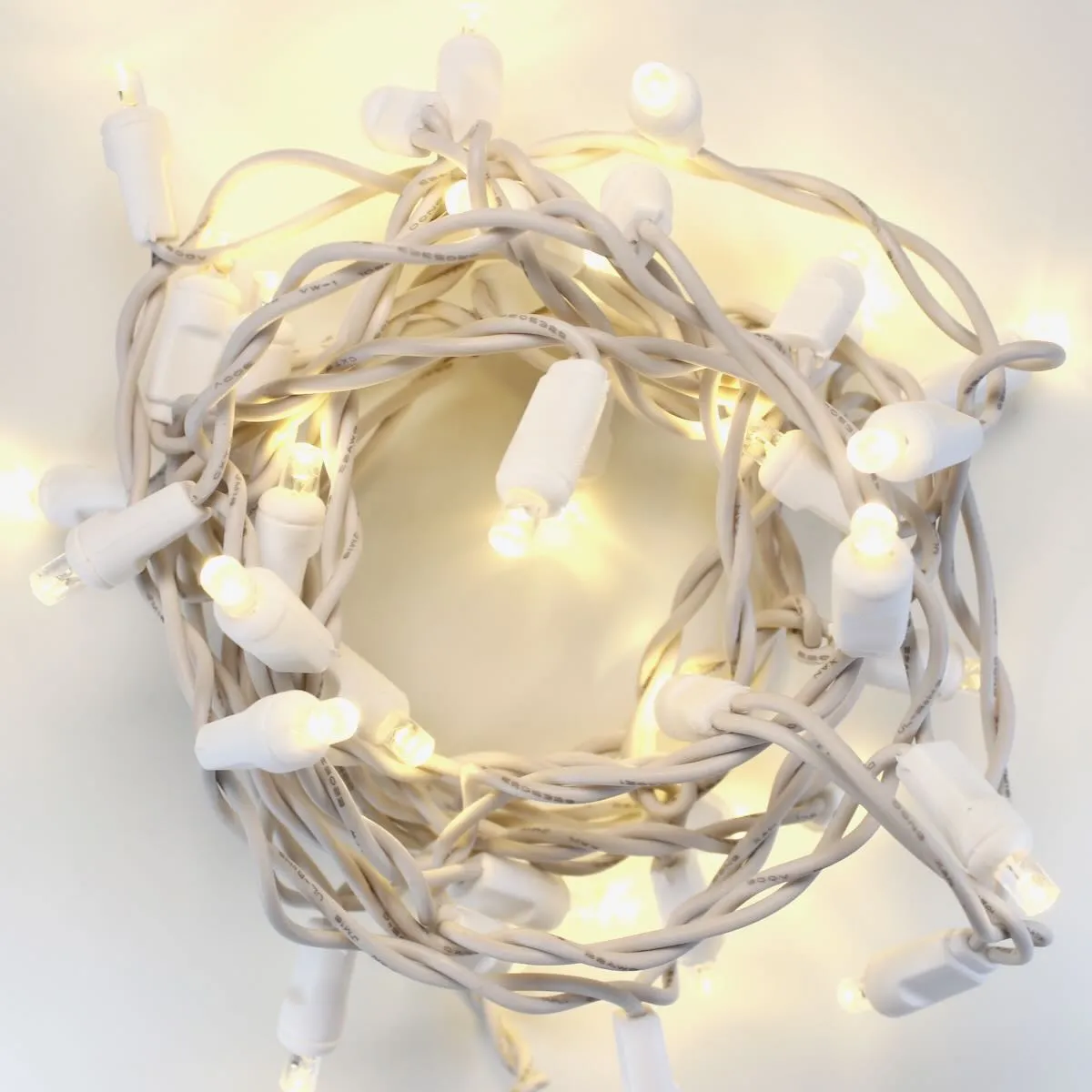 35-light Warm White LED Craft Lights, White Wire