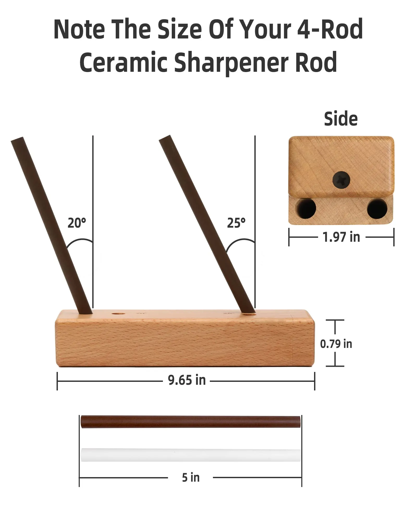 4-Rod Turn Box, Ceramic Sharpener Rod from Kitchen Sharpening Tool, Portable Manual Ceramic Sharpening Rod