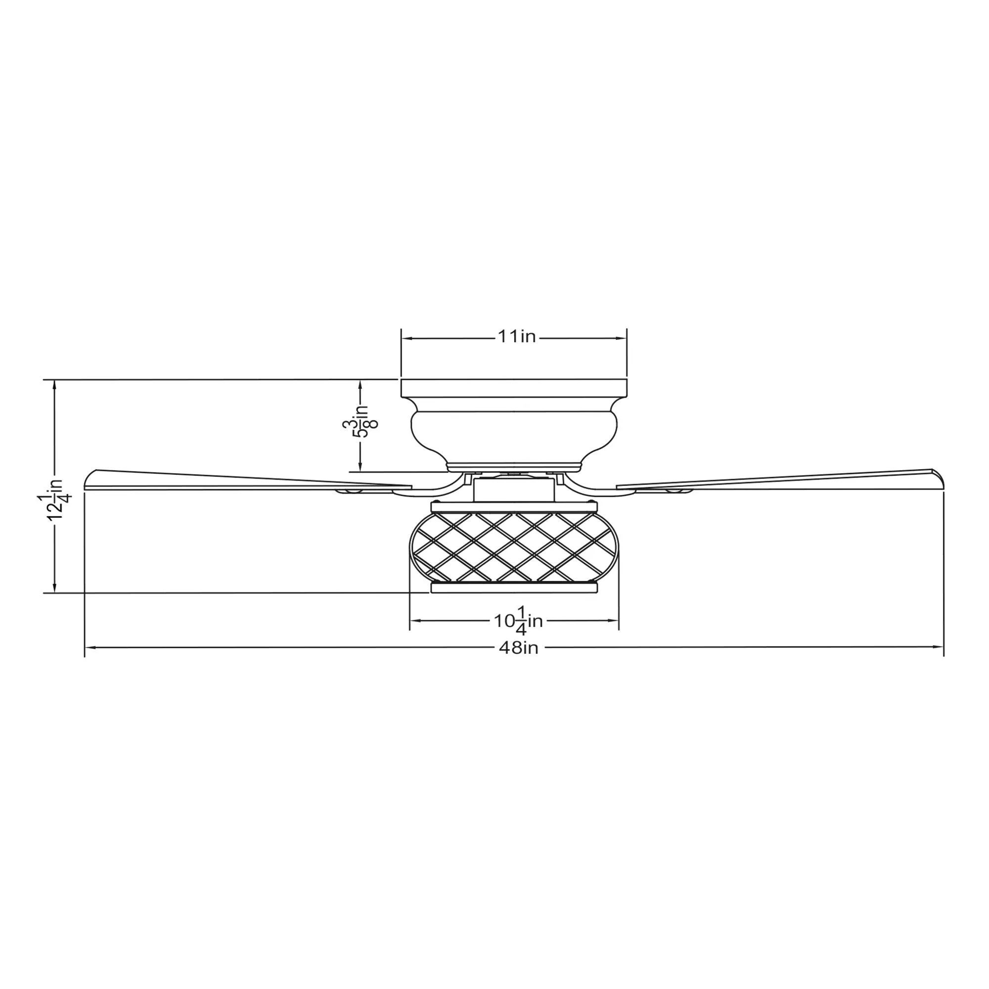 48"Antwerp Farmhouse Flush Mount Reversible Ceiling Fan with Lighting and Remote Control