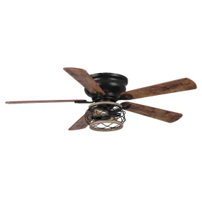 48"Antwerp Farmhouse Flush Mount Reversible Ceiling Fan with Lighting and Remote Control