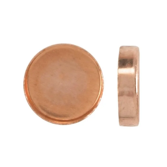 4mm Copper Bezel Round 6 pack