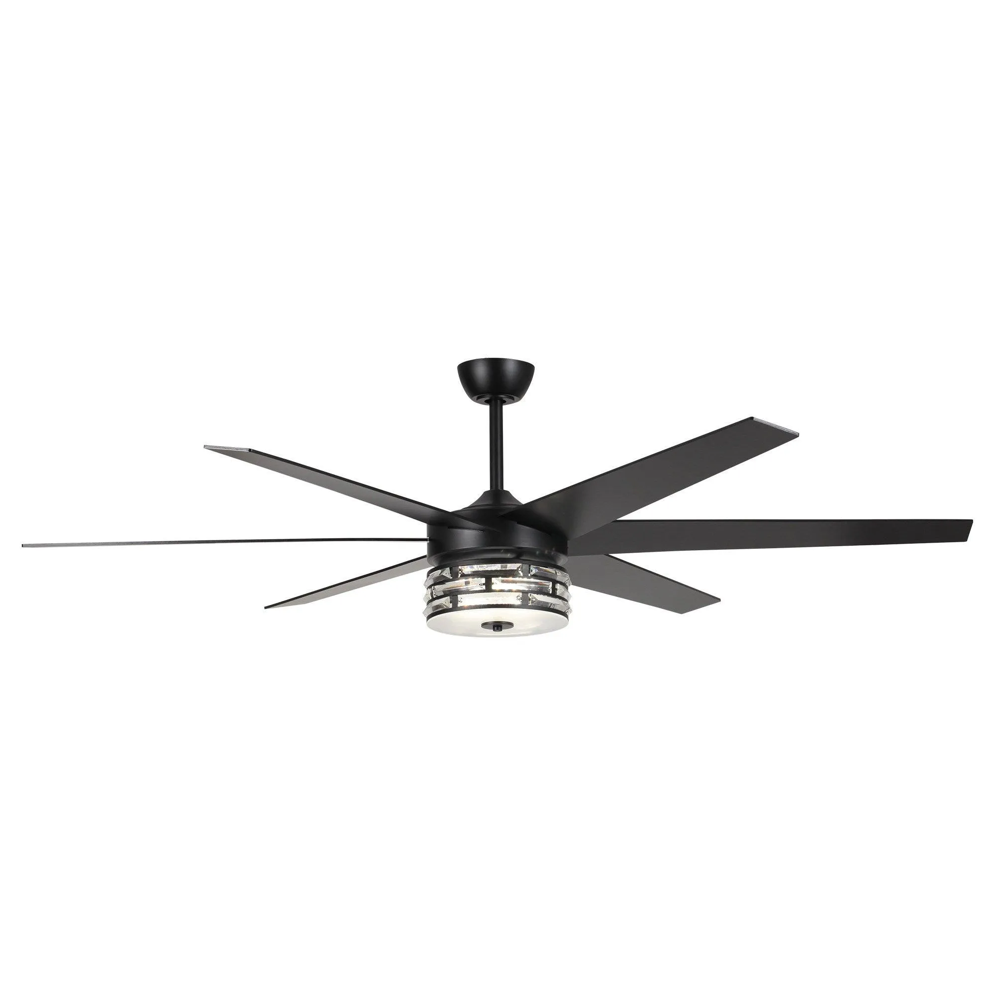 70" Modern DC Motor Downrod Mount Reversible Ceiling Fan with Lighting and Remote Control