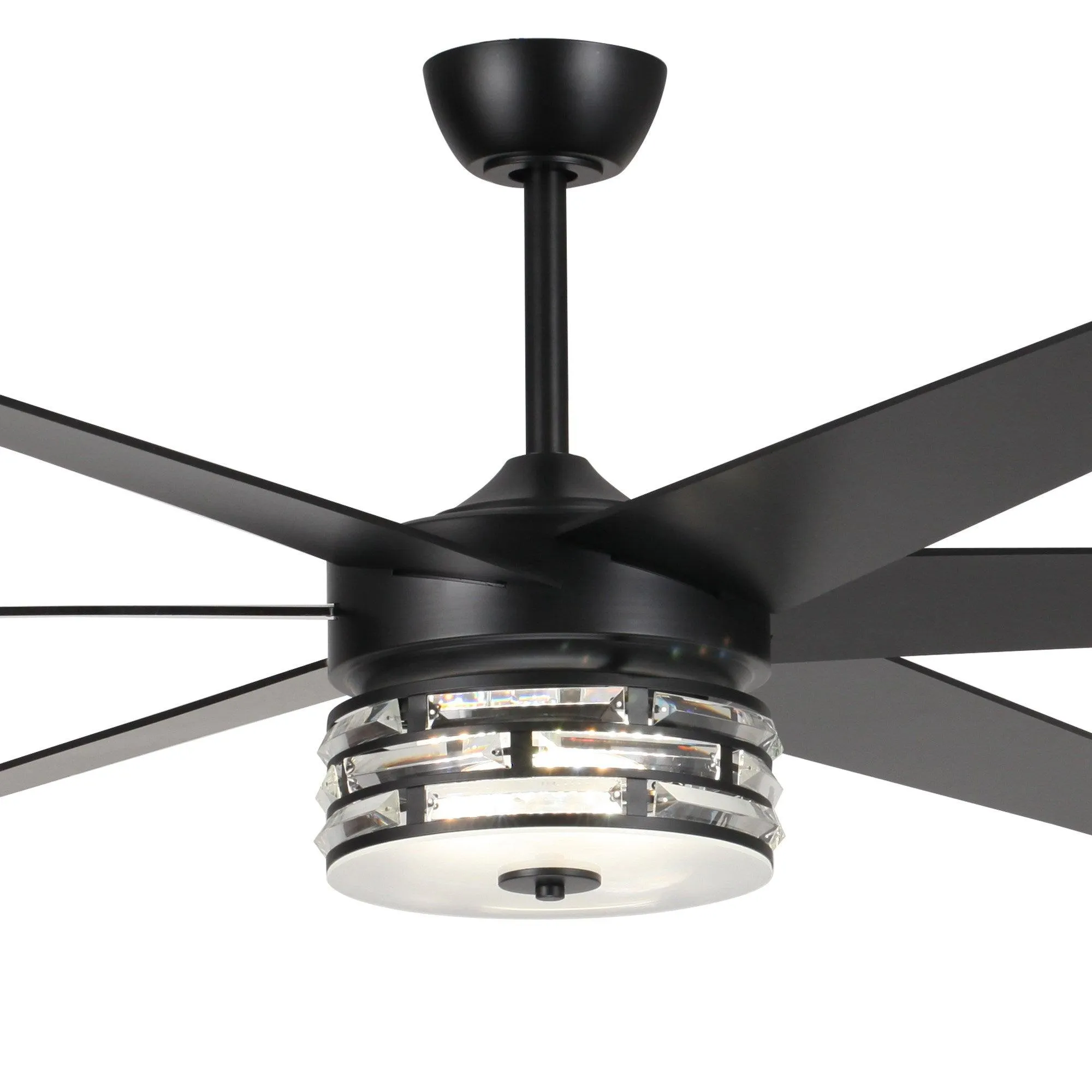 70" Modern DC Motor Downrod Mount Reversible Ceiling Fan with Lighting and Remote Control