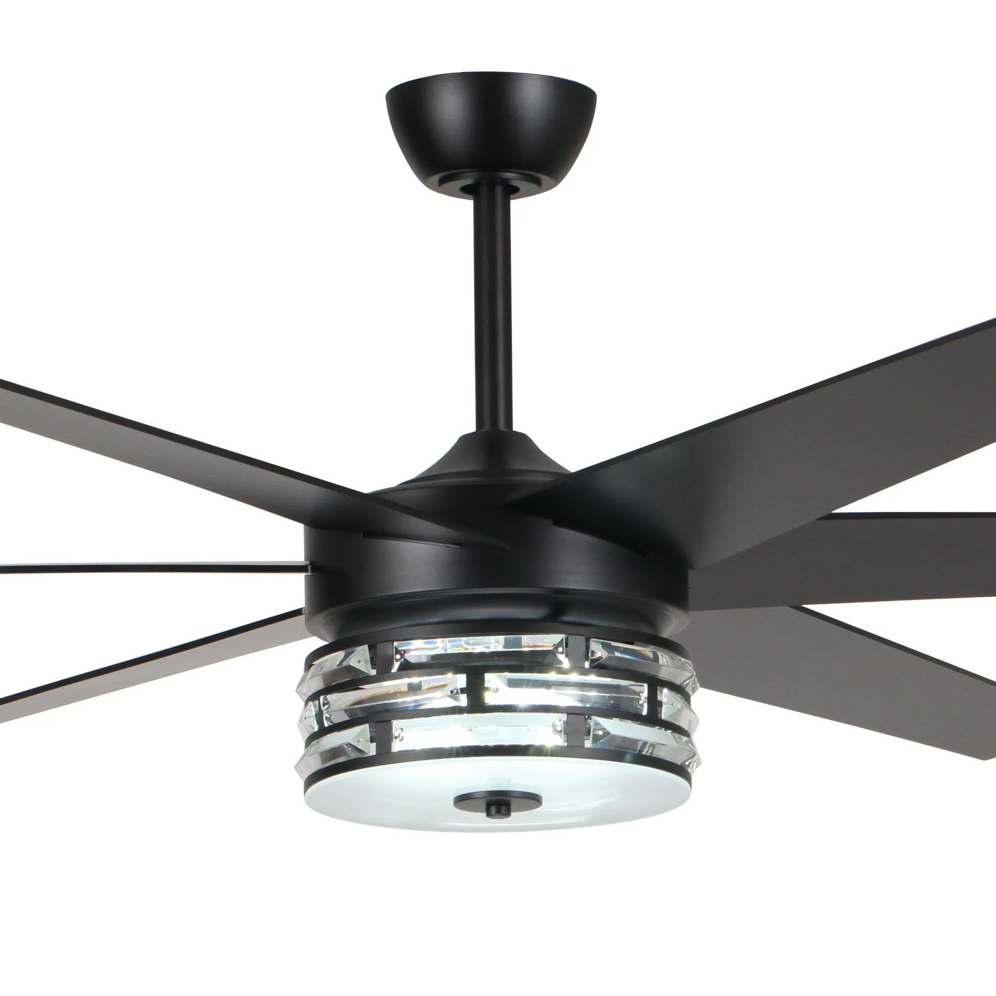 70" Modern DC Motor Downrod Mount Reversible Ceiling Fan with Lighting and Remote Control