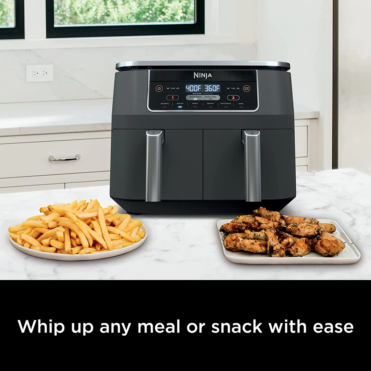 8 Quart 6-in-1 DualZone 2-Basket Air Fryer with 2 Independent Frying Baskets