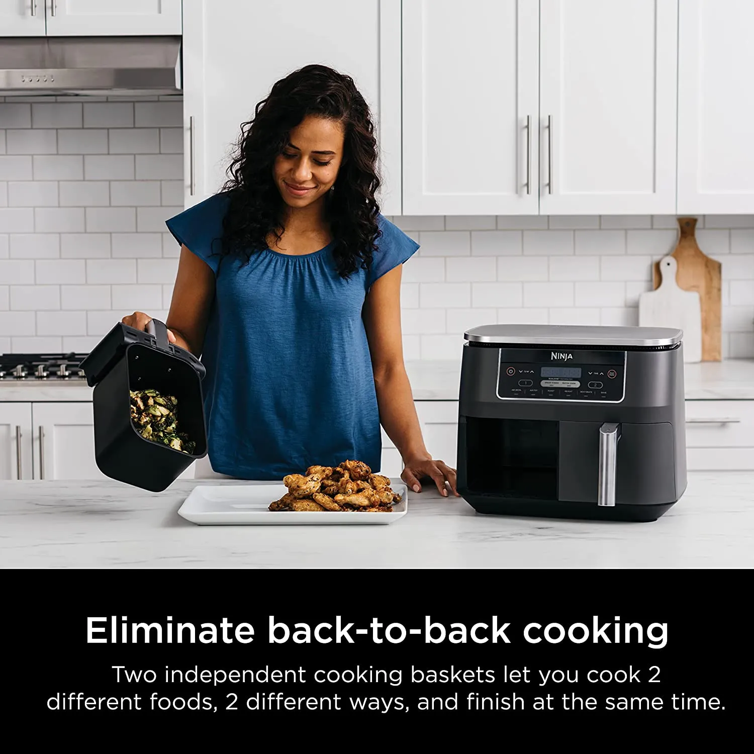 8 Quart 6-in-1 DualZone 2-Basket Air Fryer with 2 Independent Frying Baskets