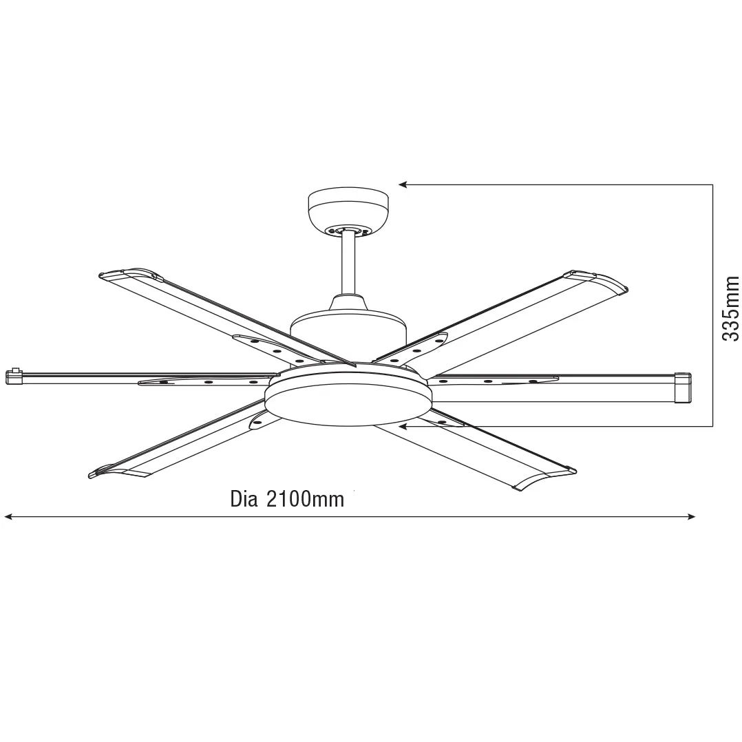 84" Albatross DC Ceiling Fan Matt Black, White, Brushed Nickel MAFMXR   MAF210X Martec Lighting