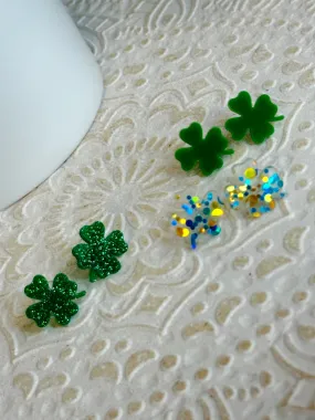 Acrylic Shamrock Studs