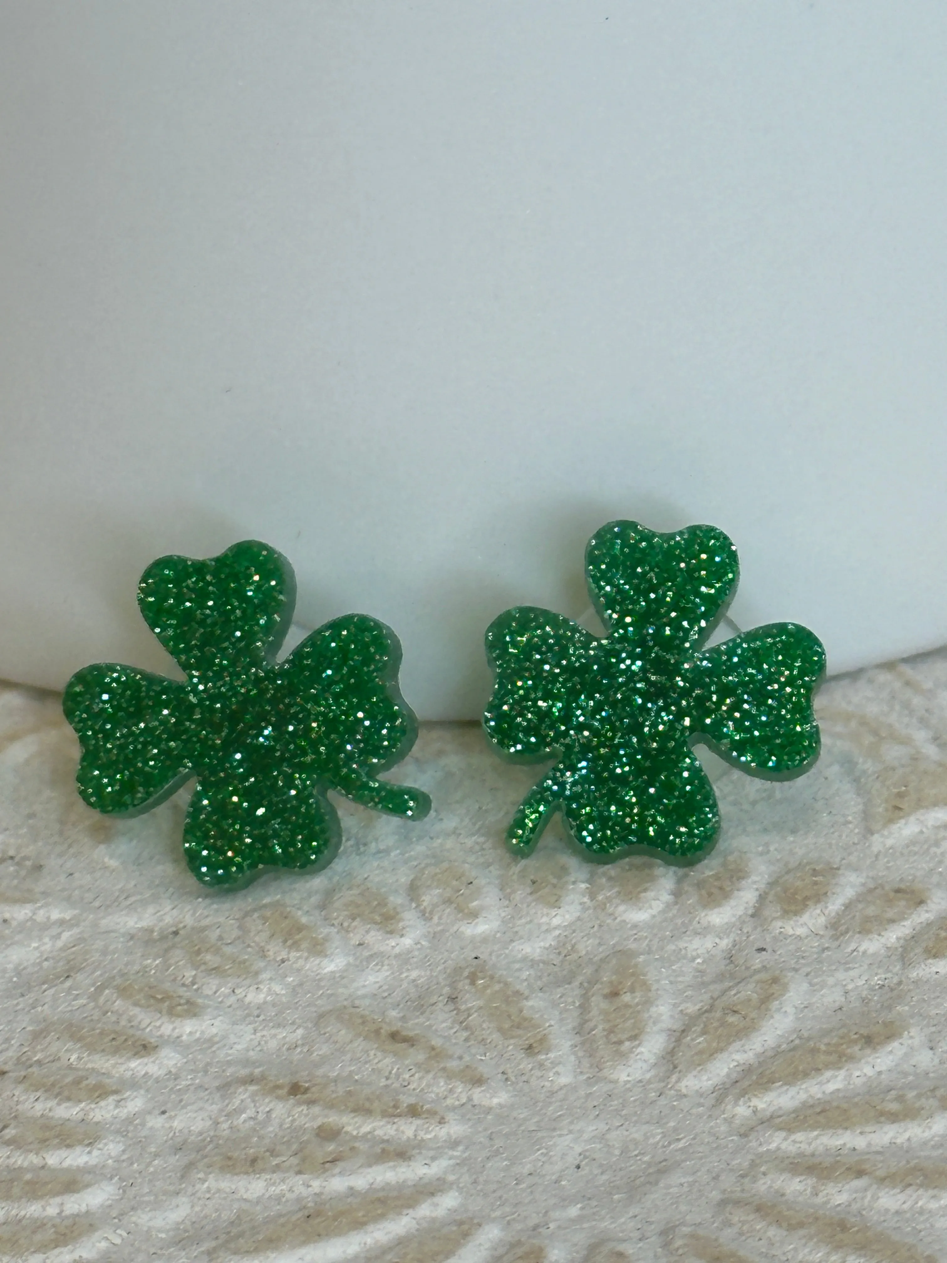 Acrylic Shamrock Studs