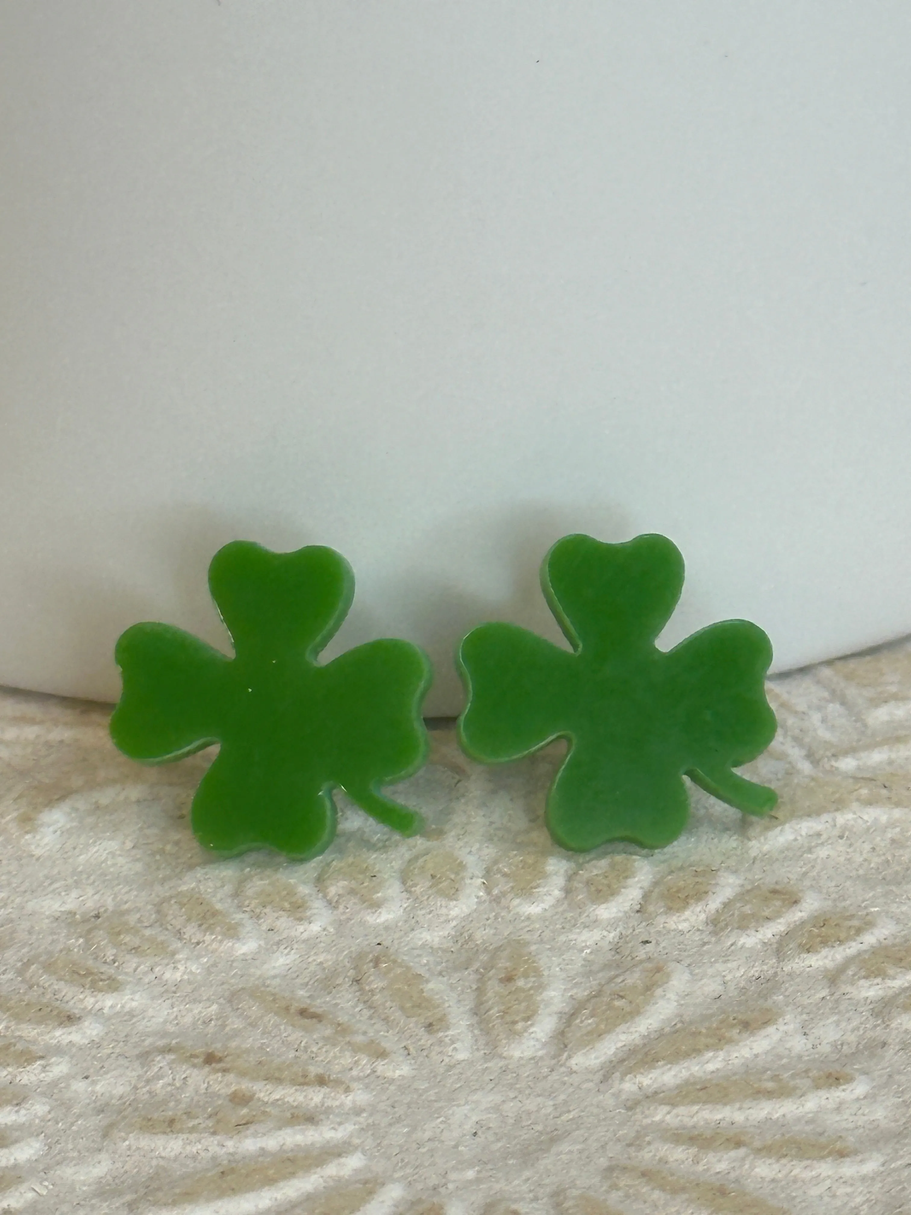 Acrylic Shamrock Studs