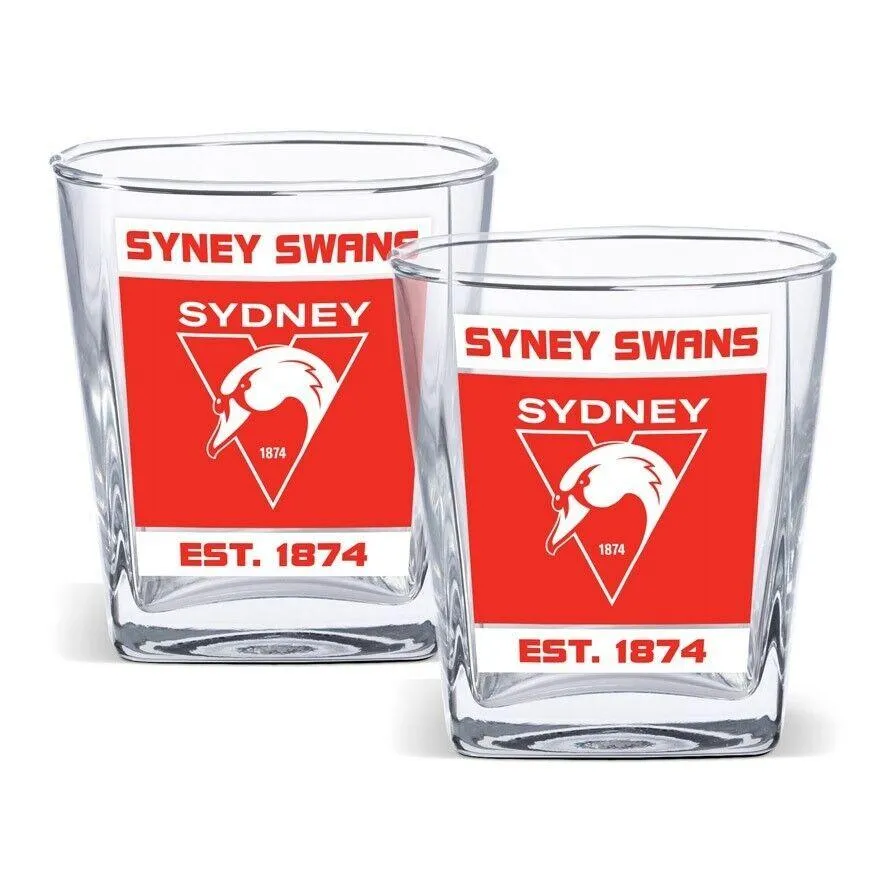 AFL Spirit Glass Set - Sydney Swans - 250ml Cup - Set Of Two