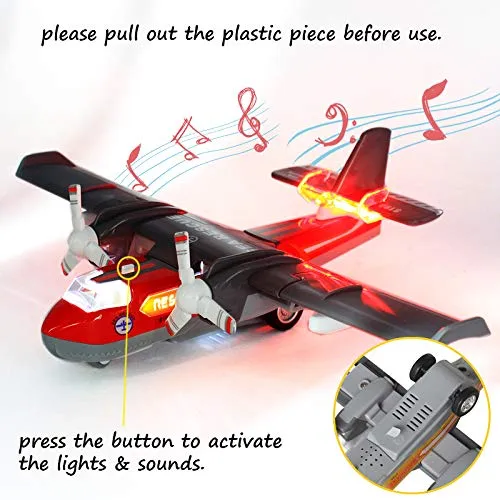 AIRCRAFT TOY DIECAST METAL ALLOY MODEL AIR PLANE MILITARY AIR FORCE SEAPLANE PULLBACK TOYS WITH LIGHTS AND SOUNDS FIGHTER JET FOR KIDS BOY GIRLS CHILDREN [ COLOR AS PER STOCK ]