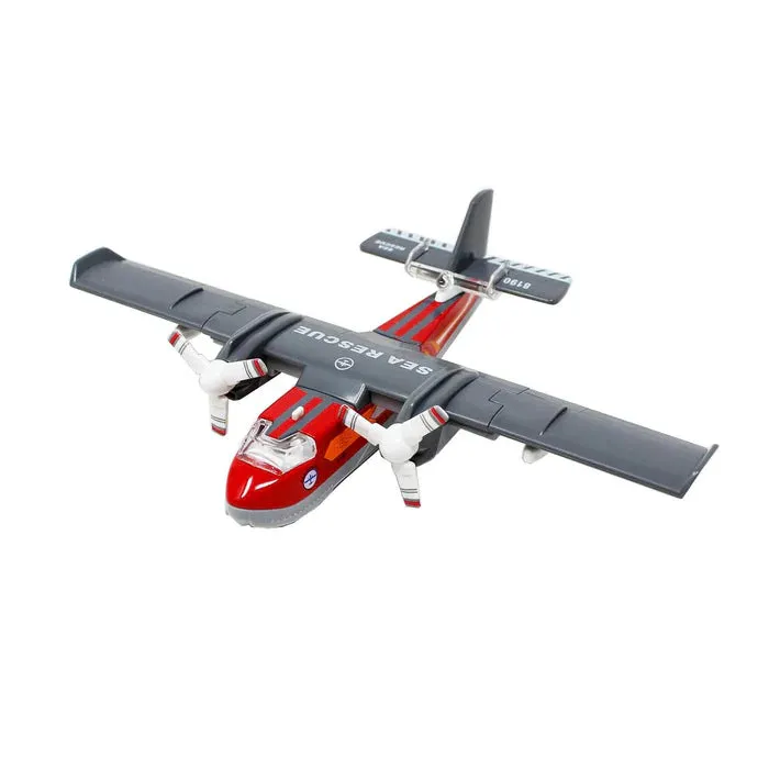 AIRCRAFT TOY DIECAST METAL ALLOY MODEL AIR PLANE MILITARY AIR FORCE SEAPLANE PULLBACK TOYS WITH LIGHTS AND SOUNDS FIGHTER JET FOR KIDS BOY GIRLS CHILDREN [ COLOR AS PER STOCK ]