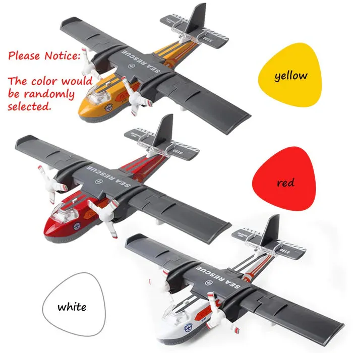 AIRCRAFT TOY DIECAST METAL ALLOY MODEL AIR PLANE MILITARY AIR FORCE SEAPLANE PULLBACK TOYS WITH LIGHTS AND SOUNDS FIGHTER JET FOR KIDS BOY GIRLS CHILDREN [ COLOR AS PER STOCK ]