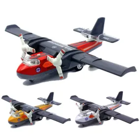 AIRCRAFT TOY DIECAST METAL ALLOY MODEL AIR PLANE MILITARY AIR FORCE SEAPLANE PULLBACK TOYS WITH LIGHTS AND SOUNDS FIGHTER JET FOR KIDS BOY GIRLS CHILDREN [ COLOR AS PER STOCK ]