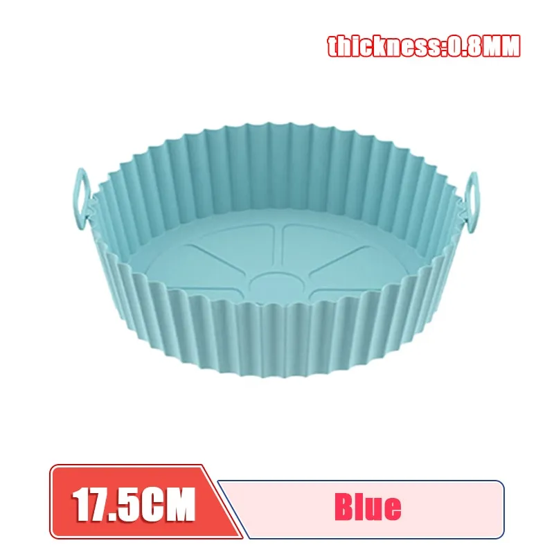 AirFryer Reusable Pot Silicone Easy To Clean Oven For Round Liner Pizza Chicken Plate Grill Nonstick Pan Mat Air Fryer Accessory