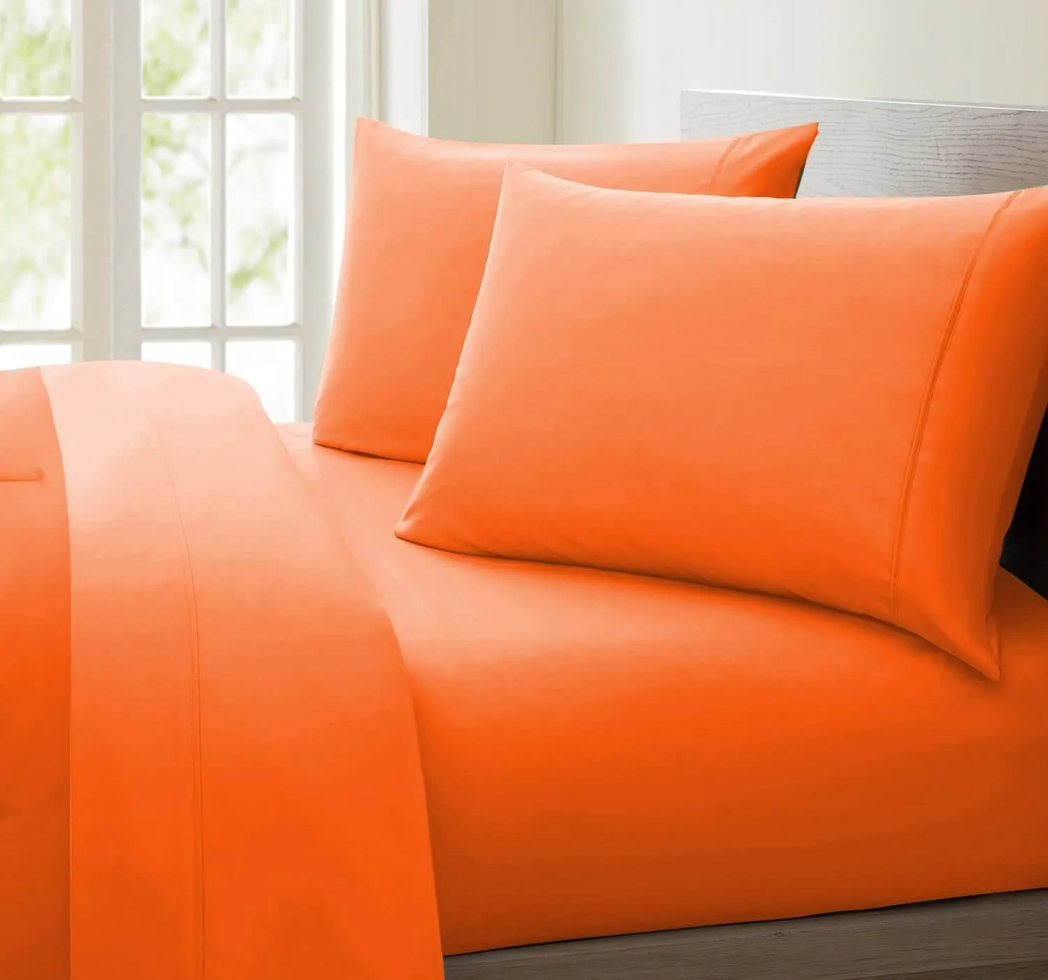 Allessia Wrinkle Free Super Soft Sheet Set, Orange