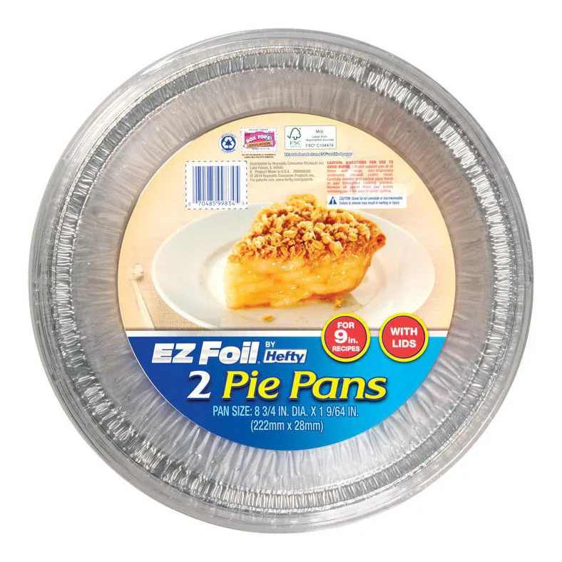 Aluminum Foil Pie Pan – 8.75" – 2 Pack   Lids