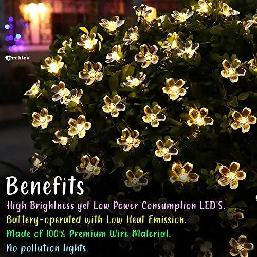 Archies® Decorative Flower Fairy String 20 Led Lights for Diwali Festival, Christmas, Party, Home Décor Gift (Warm White)