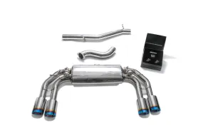 ARMYTRIX Stainless Steel Valvetronic Catback Exhaust System Quad Blue Coated Tips Volkswagen Golf R MK7.5 2016-2019