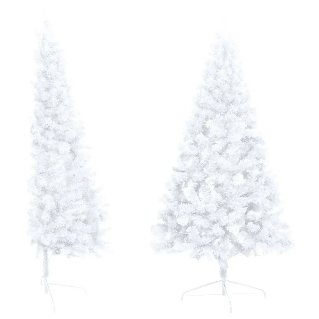 Artificial Half Pre-lit Christmas Tree with Ball Set White 150 cm