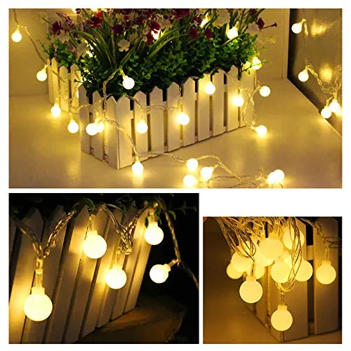 Ascension 20 Bulb String Rice Fairy Lights for Home and Outdoor Ball Shaped Water Resistant (3 m, Warm White)