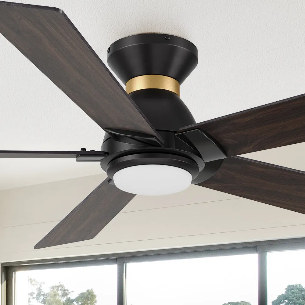 Aspen Low Profile Outdoor/Indoor Smart Ceiling Fan with LED Light 52”