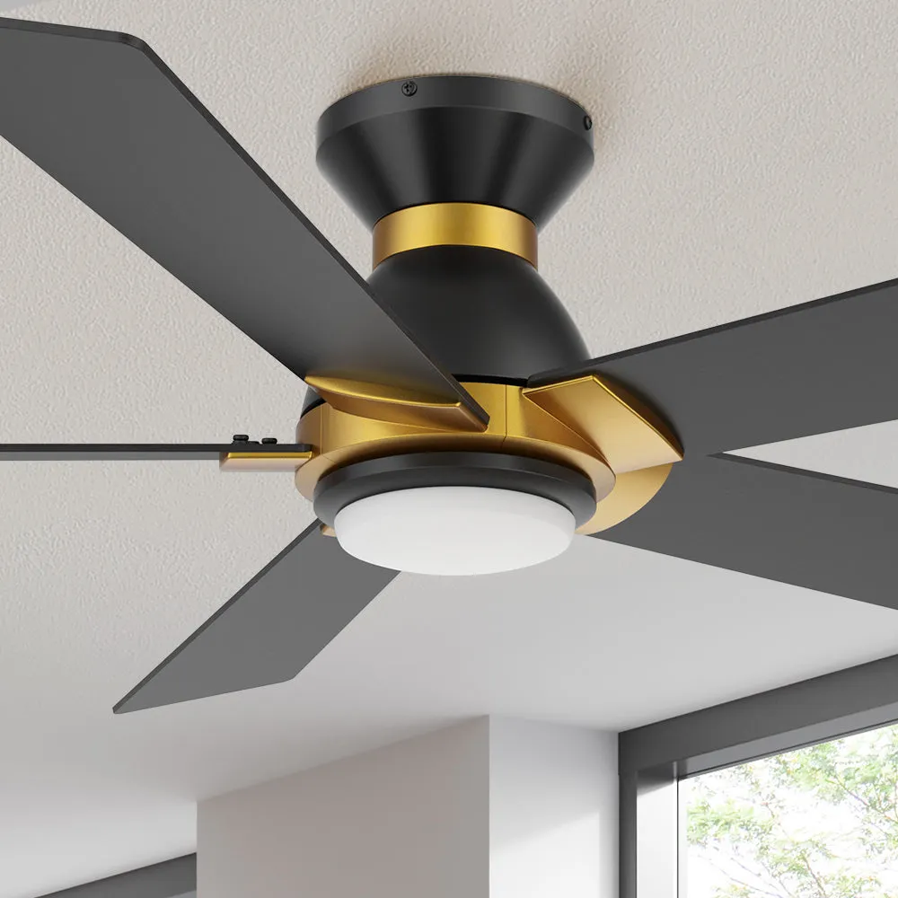 Aspen Low Profile Outdoor/Indoor Smart Ceiling Fan with LED Light 52”