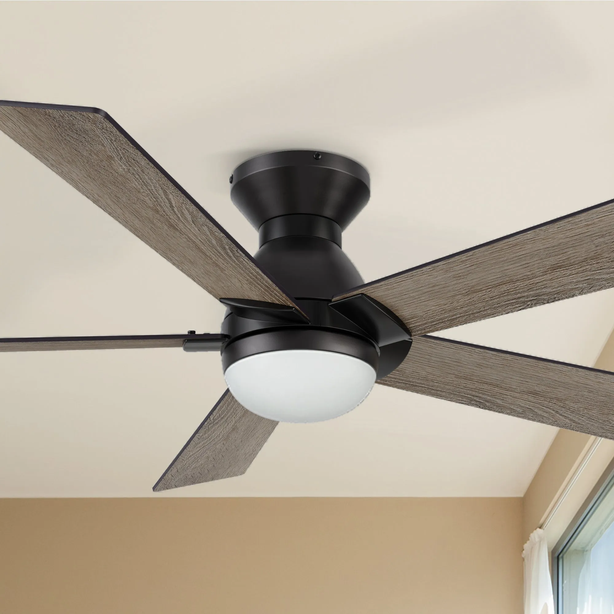 Aspen Low Profile Outdoor/Indoor Smart Ceiling Fan with LED Light 52”