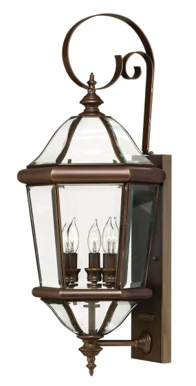 Augusta Medium Wall Mount Lantern in Copper Bronze