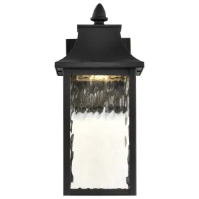 Austen Collection; 1 Light Outdoor Small Wall Fixture; LED; SMART - Starfish RGBTW; CCT Selectable; Matte Black; Clear Water Glass