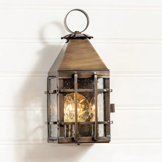 Barn Outdoor Wall Light in Solid Weathred Brass - 3-Light