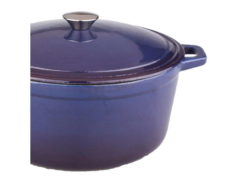 BergHOFF Neo 5pc Cast Iron Dutch Oven Set with 10" Fry Pan, 3qt. & 5qt., Purple